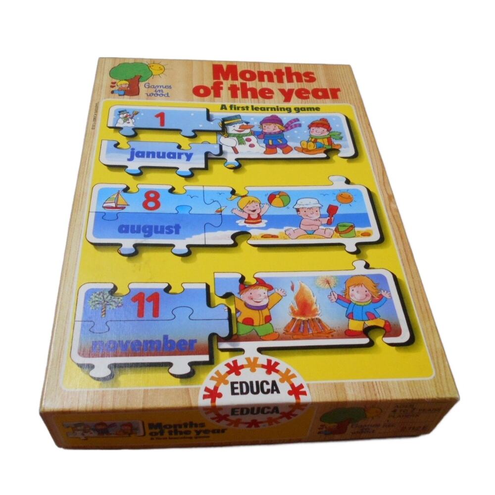 Months of the Year: A First Learning Game Puzzle #2112E Complete Educa 1992 RARE